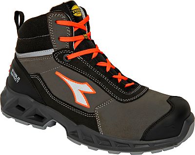 Diadora Utility Shark SI Mid Leder S3S, Sicherheitsschuhe Unisex - Schwarz/Grau/Neon-Rot - 37 EU von Diadora Utility