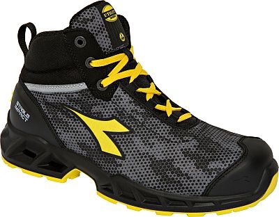 Diadora Utility Shark SI Mid S3S, Sicherheitsschuhe Unisex - Schwarz/Grau/Gelb - 47 EU von Diadora Utility