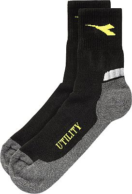 Diadora Utility Sommer, Workwear Socken - Schwarz/Hellgrau/Gelb - S von Diadora Utility