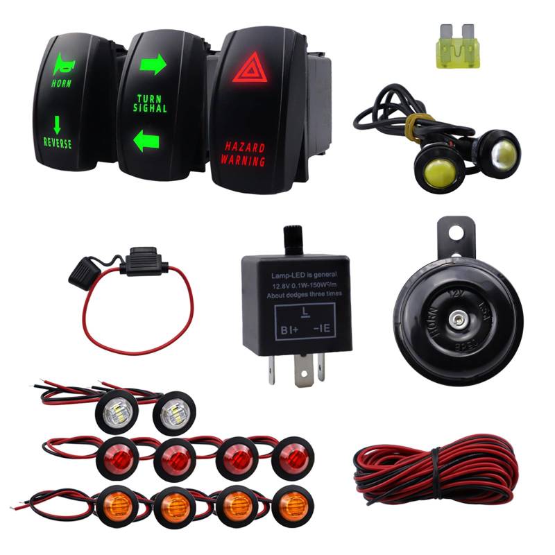Diarypiece Wippschalter Blinker Straßen LED Kit Mit Hupe Rückfahrlicht ATV UTV Straßenzulassung Wippschalter Blinker Kit Straßenzulassungs Kit Für Schmutz von Diarypiece