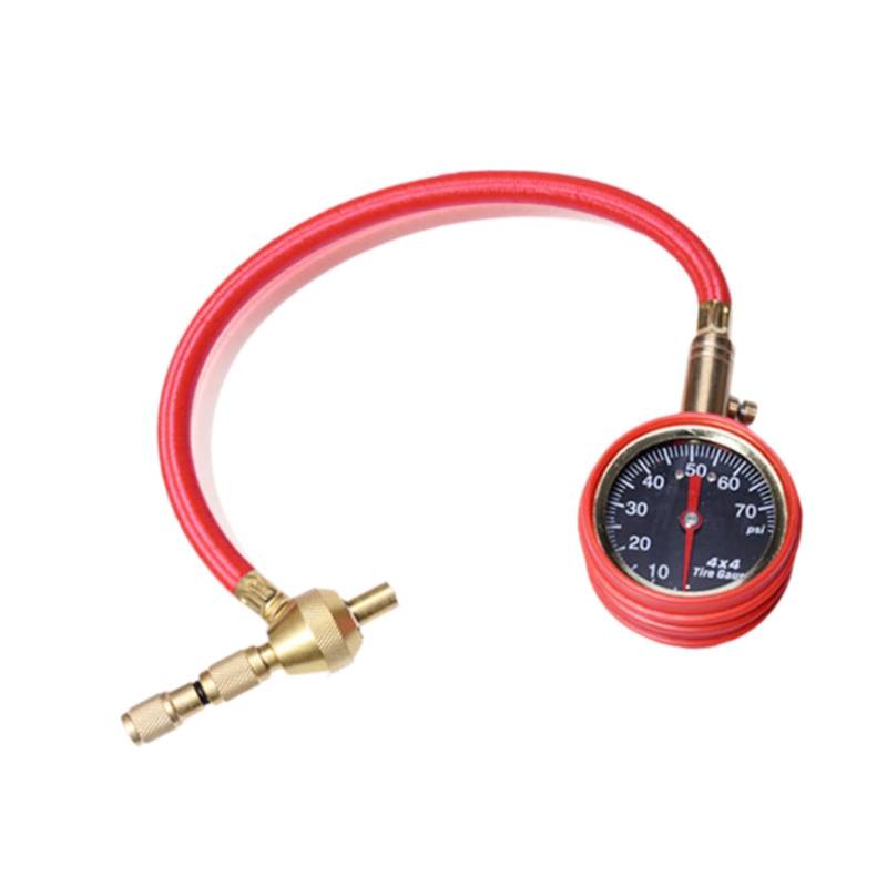 Dickly 4x4 Reifen Deflator Reifendruckprüfer - Reifendruckminderer für Motorrad UTV LKW - Hochwertiges Kupfergummi - 0-70PSI-Messgerät von Dickly
