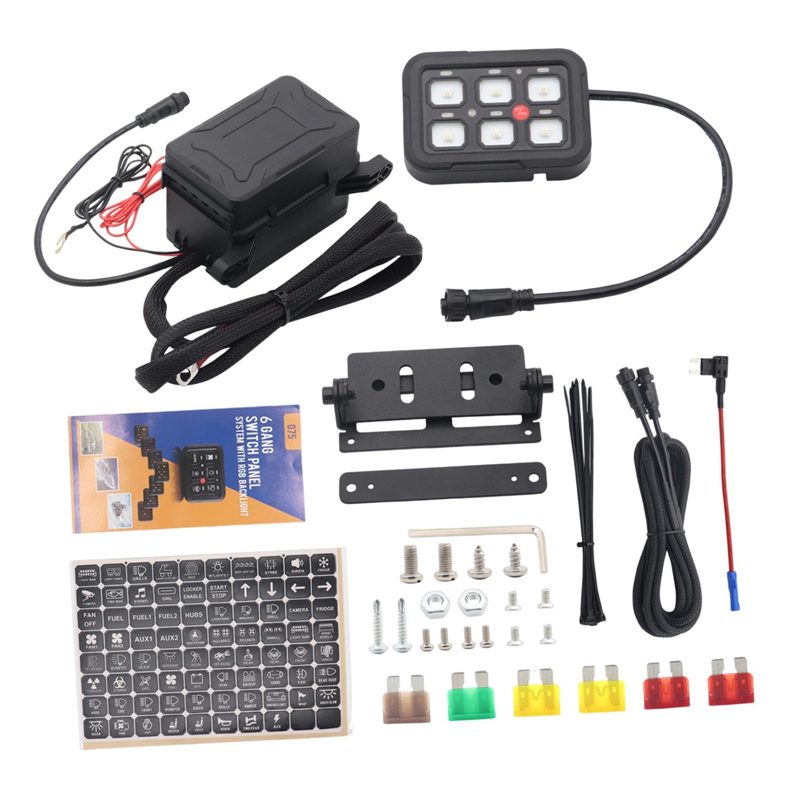 Dickly 6 Gang Switch Panel System Touch Switch Box Universal mit Relais, Auto Switch Panel Button LED Switch Pod für Boot Dickly 6 Gang Switch Panel System Touch Switch Box Universal mit Relais, Auto Switch Panel Button LED Switch Pod für Boot von Dickly