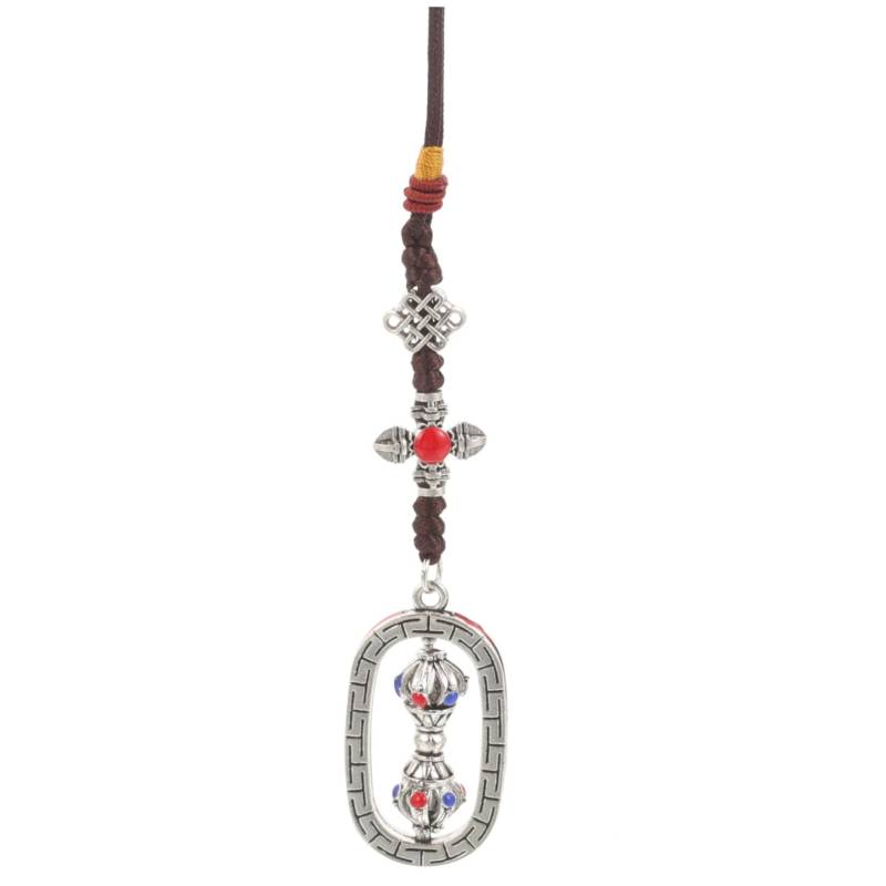Didiseaon Gebetsmühlen-Anhänger Ornament Autohängeschmuck hängend anhänger spriegel pendant dekoanhänger Rucksackanhänger Anhänger im tibetischen Stil Bag Decorative Anhänger Legierung von Didiseaon