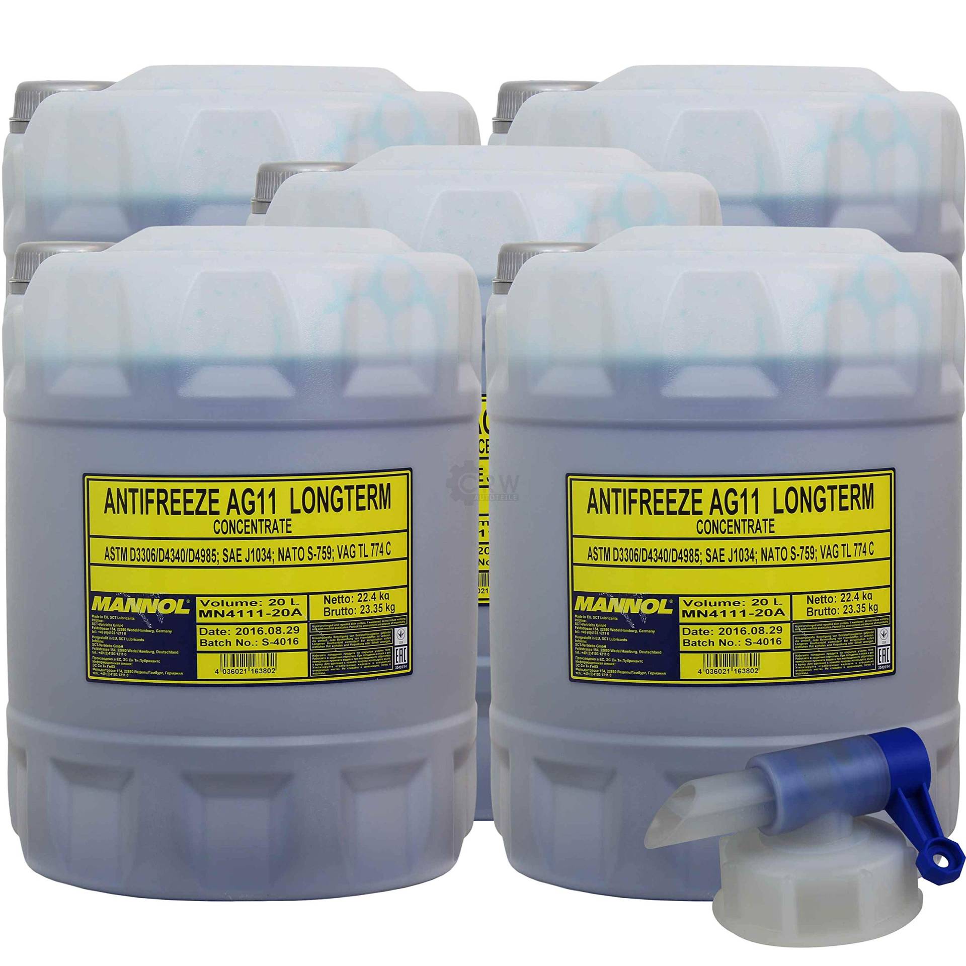 100L 20L Kühlflussigkeit MANNOL Antifreeze AG11 Frostschutz blau + Auslaufhahn 100L 20L Kühlflussigkeit MANNOL Antifreeze AG11 Frostschutz blau + Auslaufhahn von Diederichs