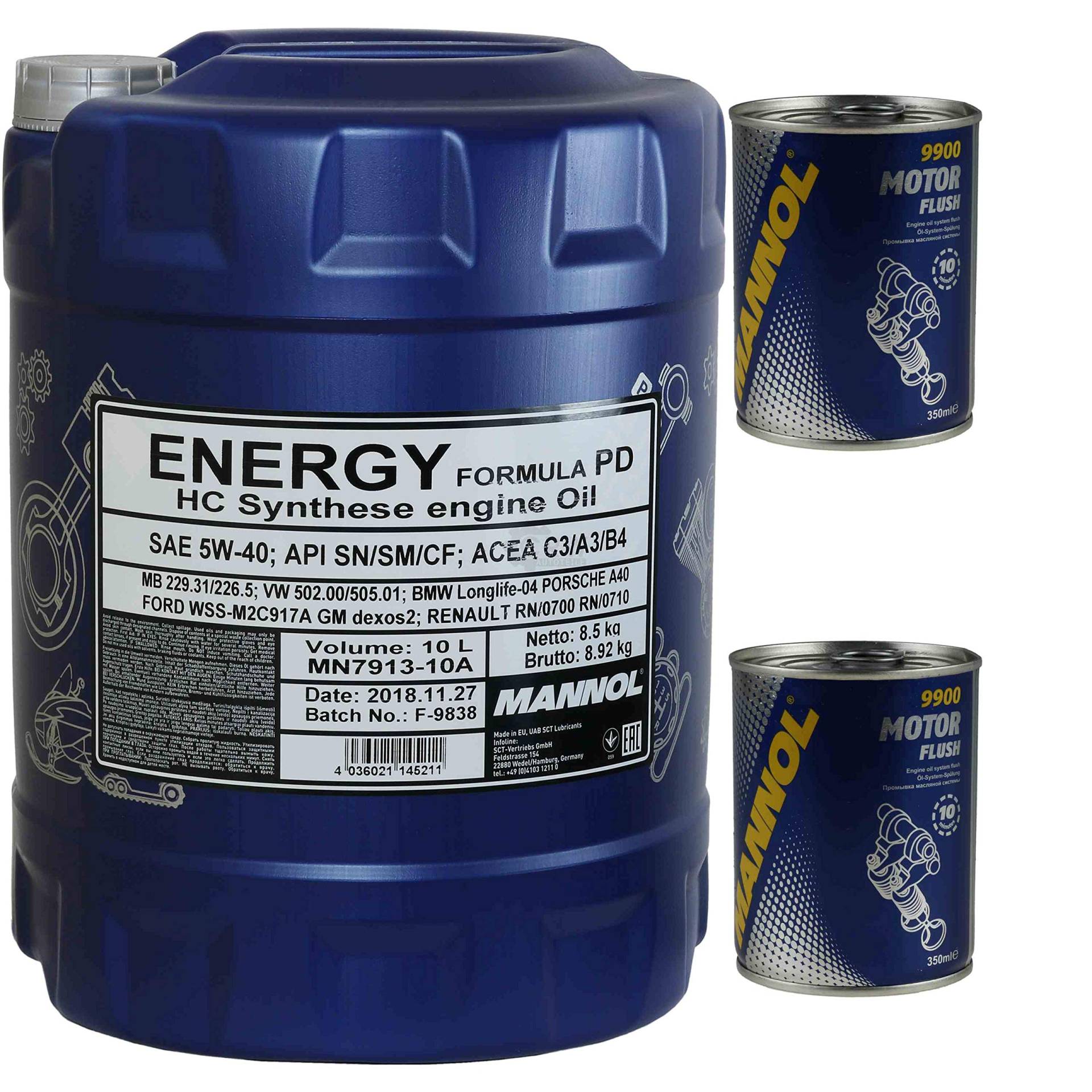 10L MANNOL Motoröl Energy Formula PD 5W-40 Motorspülung Motor Flush 10L MANNOL Motoröl Energy Formula PD 5W-40 Motorspülung Motor Flush von Diederichs