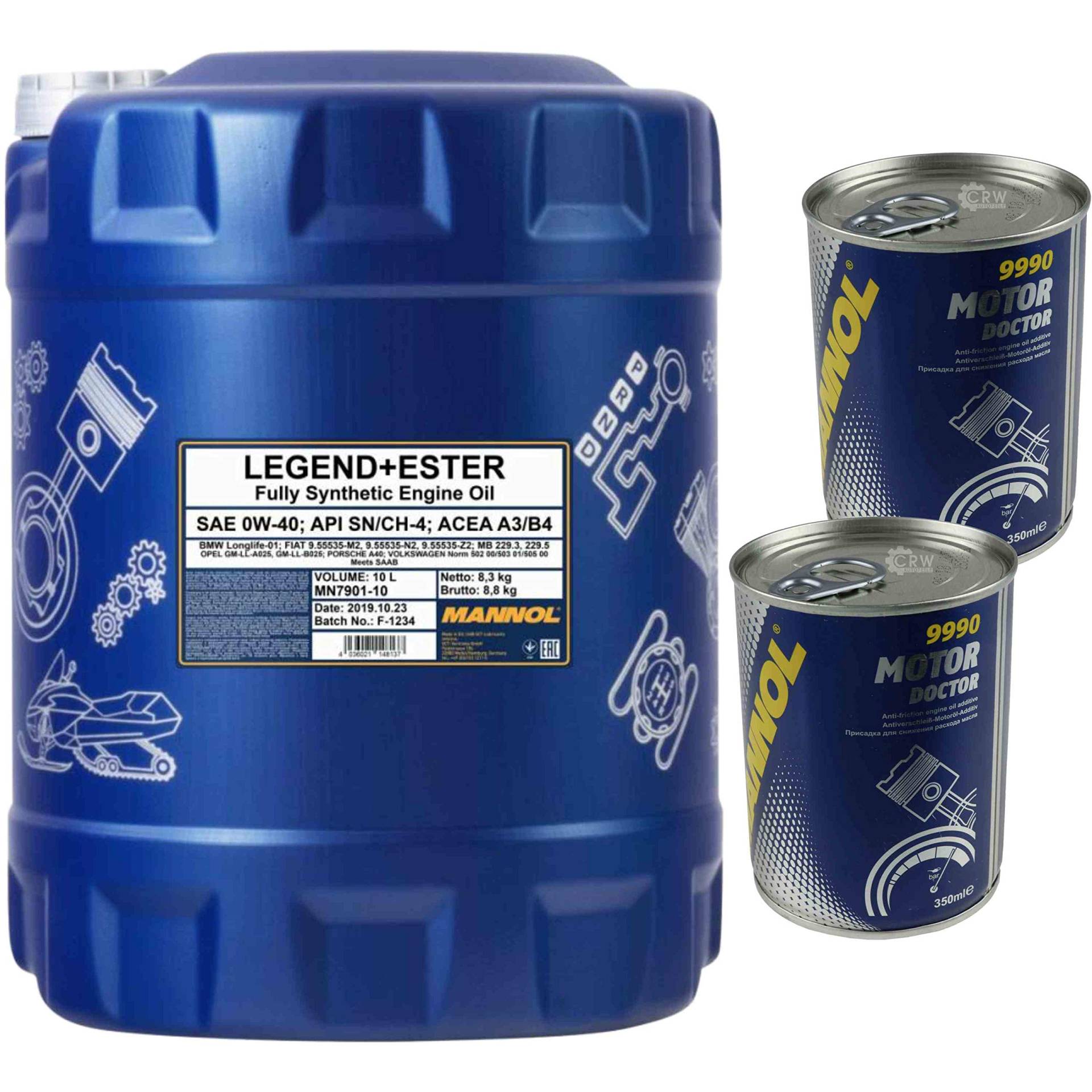 10L Motoröl MANNOL SAE 0W-40 LEGEND+ESTER 2xMotor Doctor 10L Motoröl MANNOL SAE 0W-40 LEGEND+ESTER 2xMotor Doctor von Diederichs