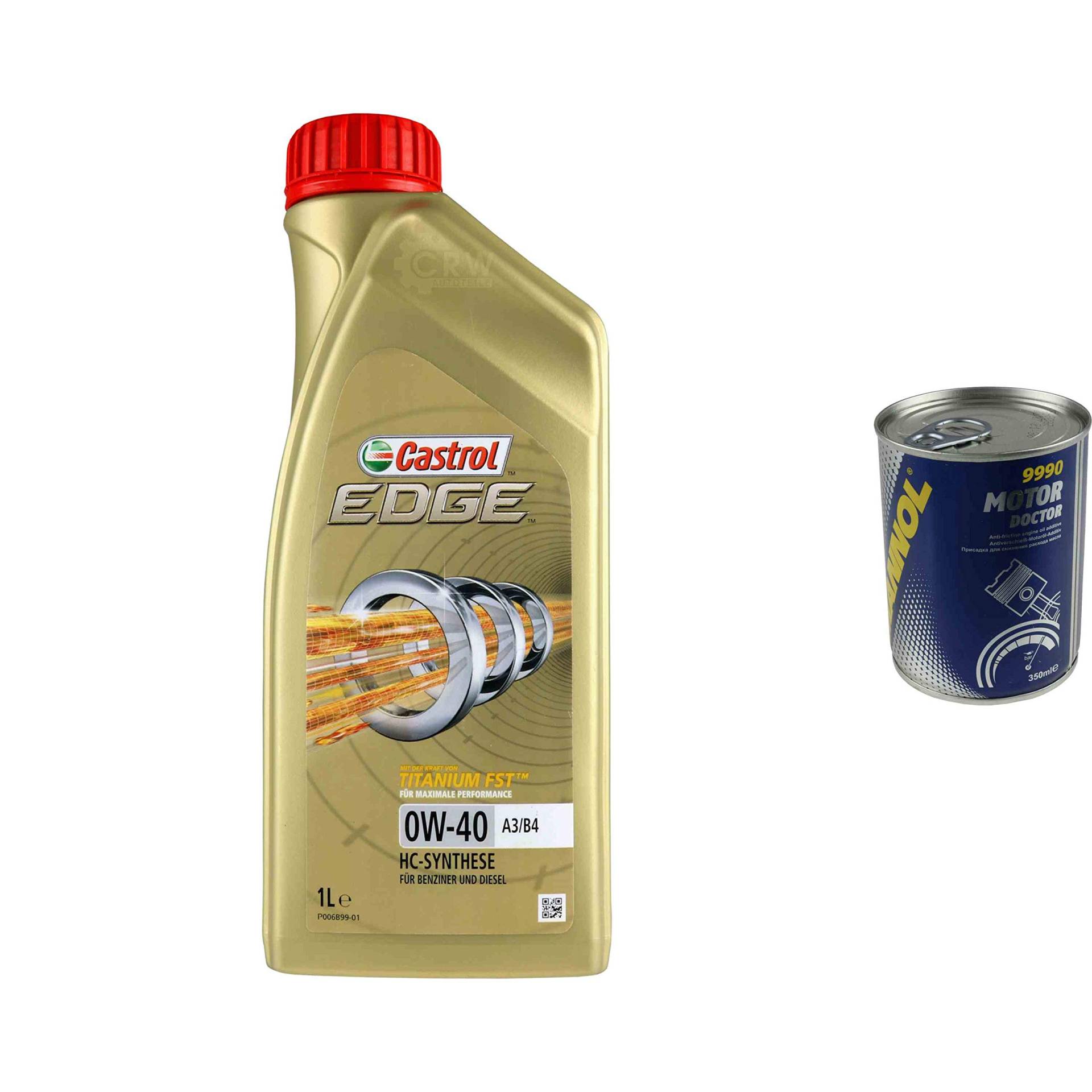 1L Motoröl Castrol EDGE 0W-40 A3/B4 1x MANNOL Motor Doctor ADDITIV 1L Motoröl Castrol EDGE 0W-40 A3/B4 1x MANNOL Motor Doctor ADDITIV von Diederichs