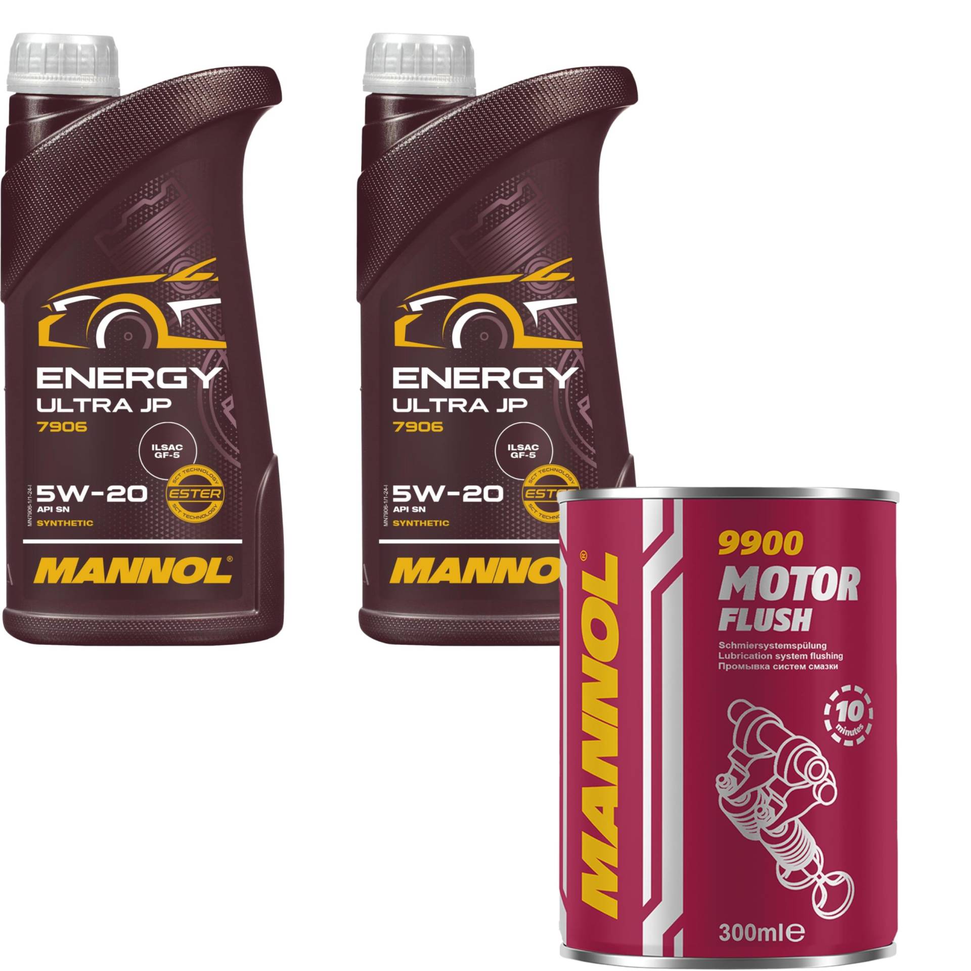 2L Motoröl MANNOL Energy Ultra JP 5W-20 1x MANNOL Motor Flush ADDITIV von Diederichs