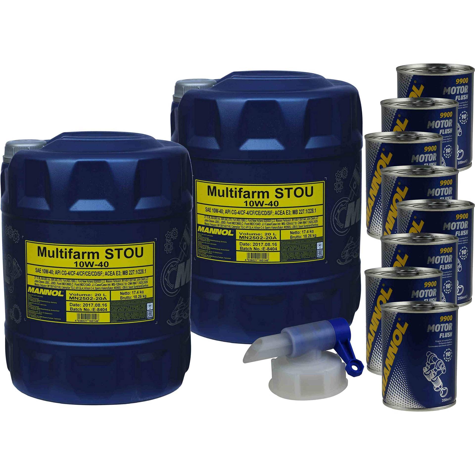 40L Motoröl MANNOL Multifarm STOU 10W-40 Landmaschinenöl 8xMotor Flush 40L Motoröl MANNOL Multifarm STOU 10W-40 Landmaschinenöl 8xMotor Flush von Diederichs