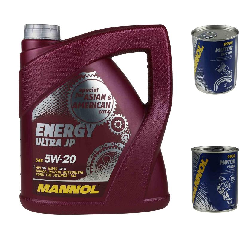 4L Motoröl MANNOL Energy Ultra JP 5W-20 1xMotor Doctor+Motor Flush von Diederichs