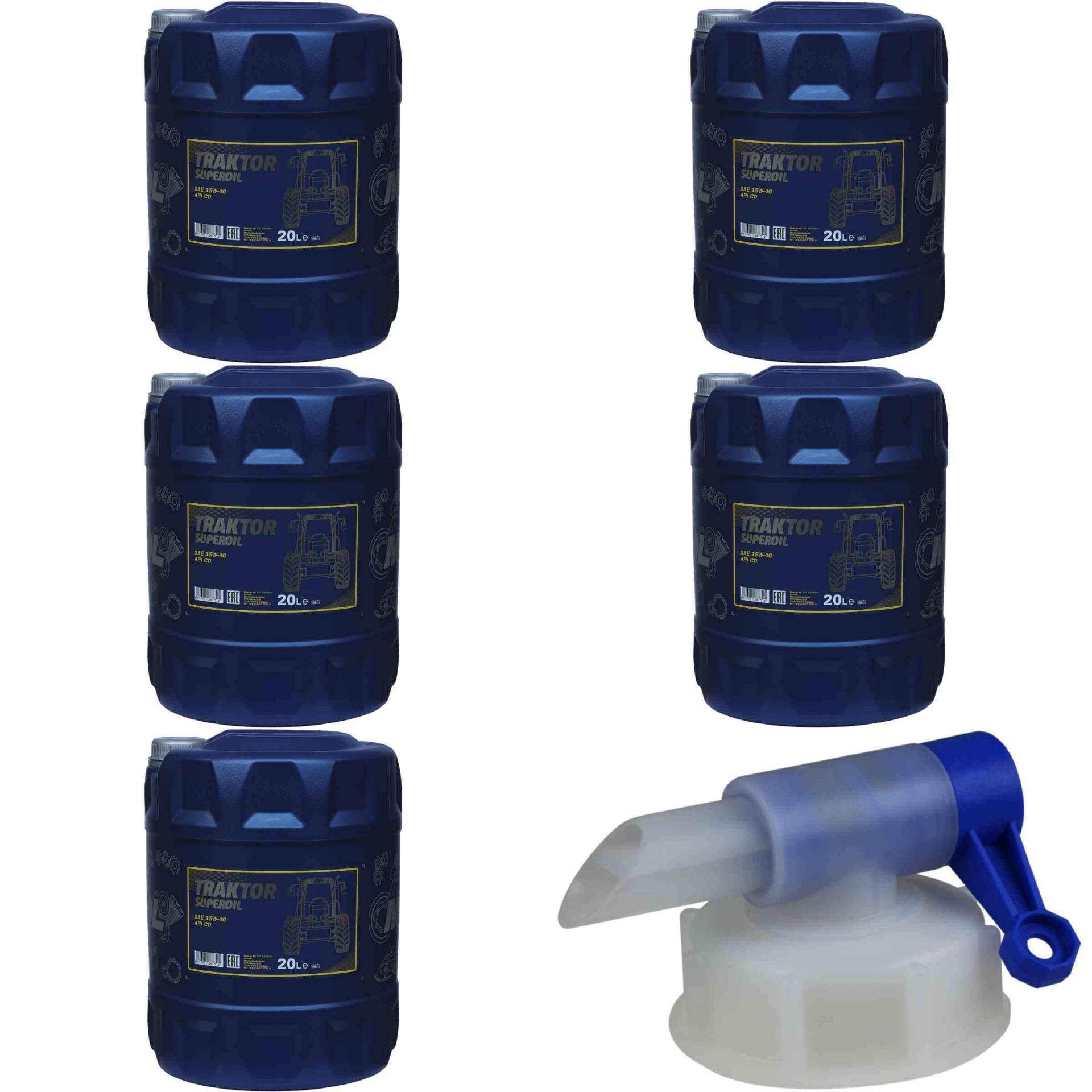 5x20L MANNOL Motoröl Traktor Superoil API CD 15W-40 Engine Oil inkl Auslaufhahn 5x20L MANNOL Motoröl Traktor Superoil API CD 15W-40 Engine Oil inkl Auslaufhahn von Diederichs