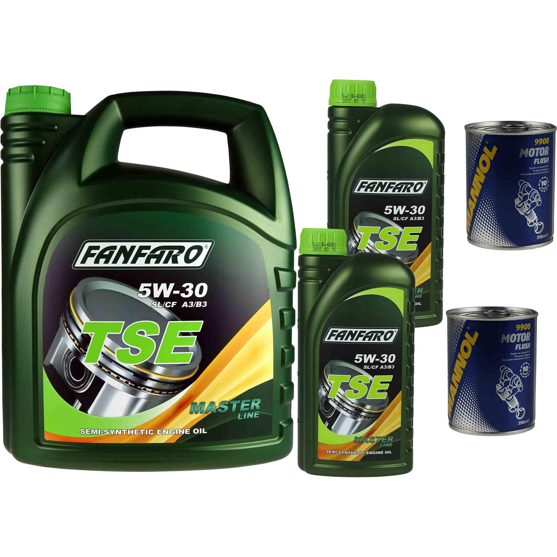 7L Motoröl FANFARO TSE 5W-30 2x MANNOL Motor Flush ADDITIV 7L Motoröl FANFARO TSE 5W-30 2x MANNOL Motor Flush ADDITIV von Diederichs