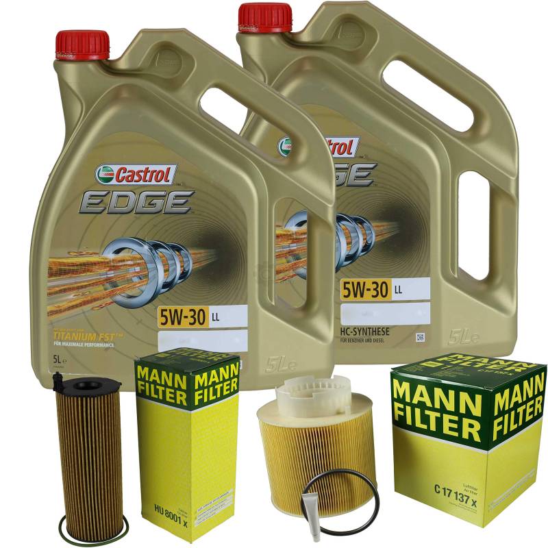 Filter Set Inspektionspaket 10 Liter Motoröl EDGE Titanium FST 5W-30 LL MANN-FILTER Luftfilter Ölfilter von Diederichs