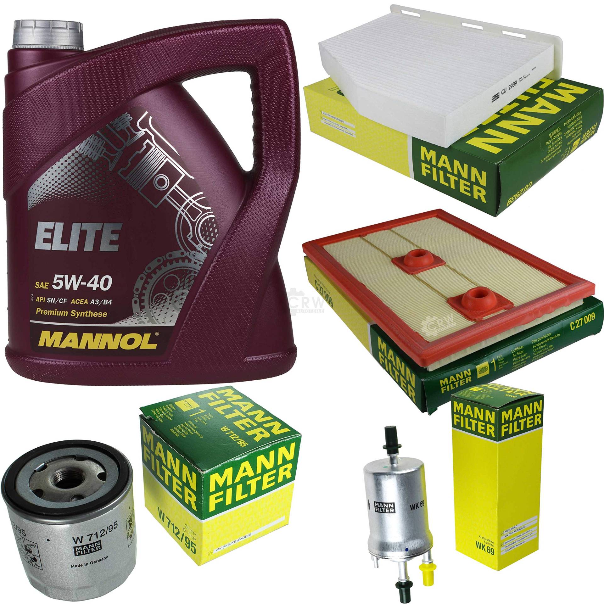 Filter Set Inspektionspaket 5 Liter MANNOL Motoröl Elite 5W-40 API SN/CF MANN-FILTER Luftfilter Innenraumfilter Ölfilter Kraftstofffilter Filter Set Inspektionspaket 5 Liter MANNOL Motoröl Elite 5W-40 API SN/CF MANN-FILTER Luftfilter Innenraumfilter Ölfilter Kraftstofffilter von Diederichs