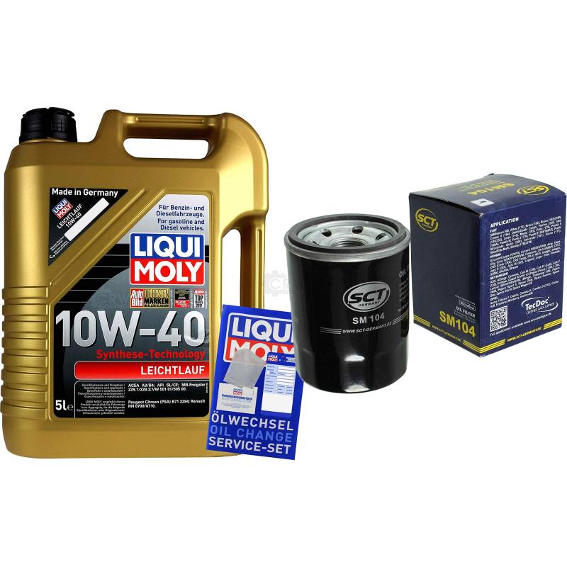 Filter Set Inspektionspaket 5 Liter Motoröl Leichtlauf 10W-40 SCT Germany Ölfilter von Diederichs