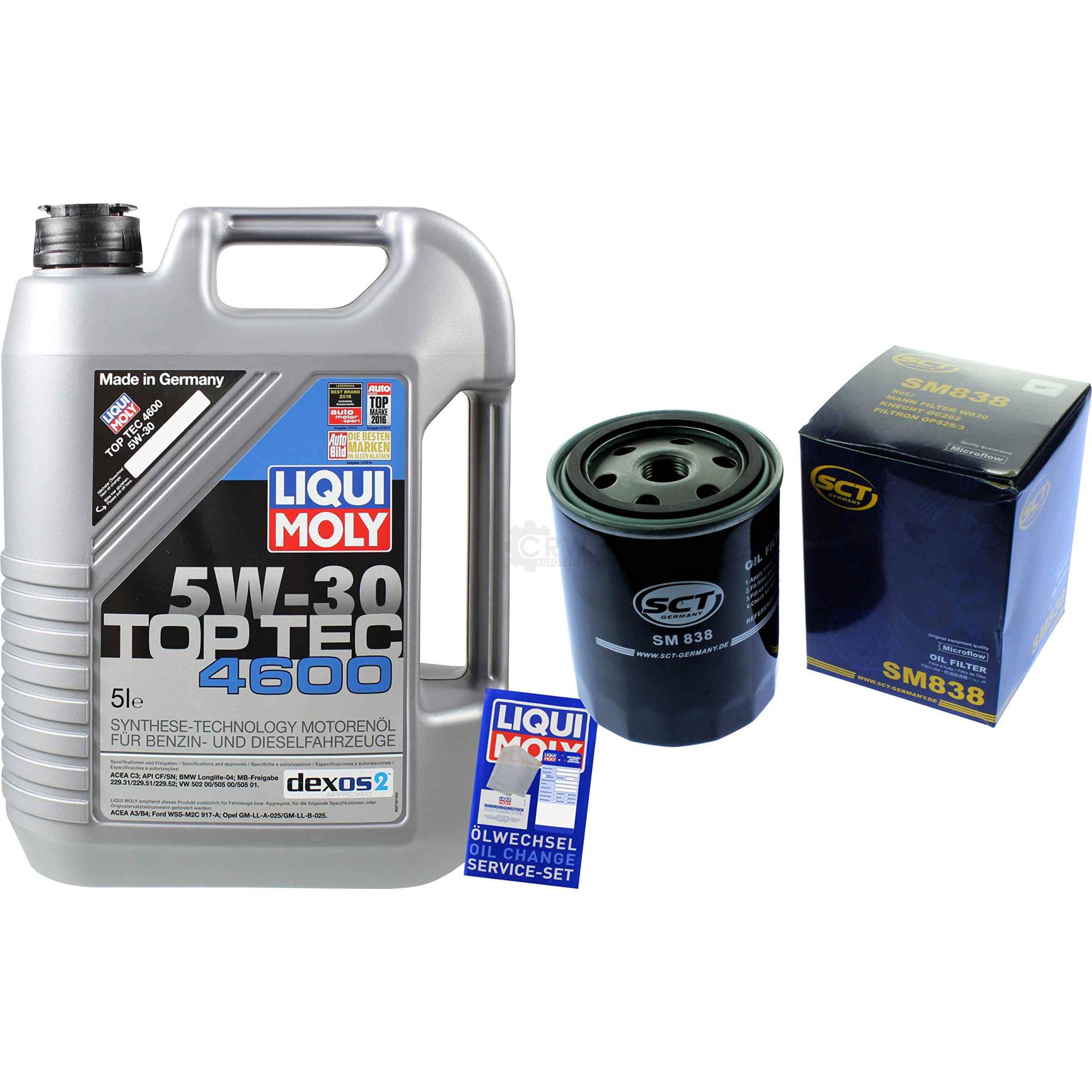 Filter Set Inspektionspaket 5 Liter Motoröl Top Tec 4600 5W-30 SCT Germany Ölfilter Filter Set Inspektionspaket 5 Liter Motoröl Top Tec 4600 5W-30 SCT Germany Ölfilter von Diederichs