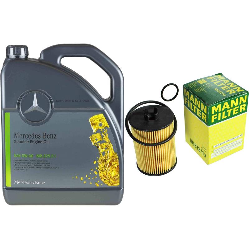 Filter Set Inspektionspaket 5 Liter Original Motoröl 5W-30 MB 229.51 MANN-FILTER Ölfilter von Diederichs