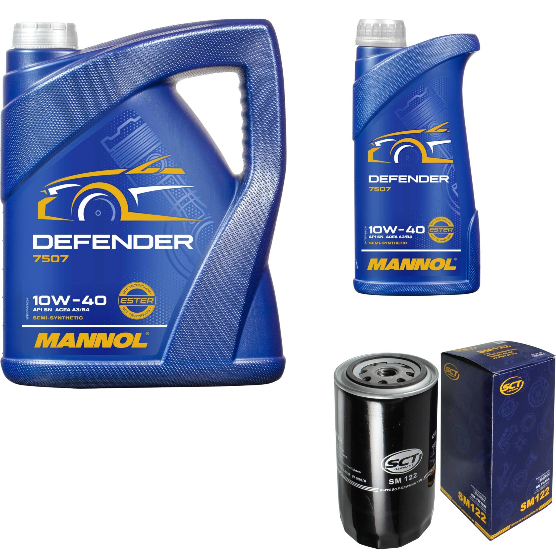 Filter Set Inspektionspaket 6 Liter MANNOL Motoröl Defender 10W-40 API SL/CF SCT Germany Ölfilter von Diederichs