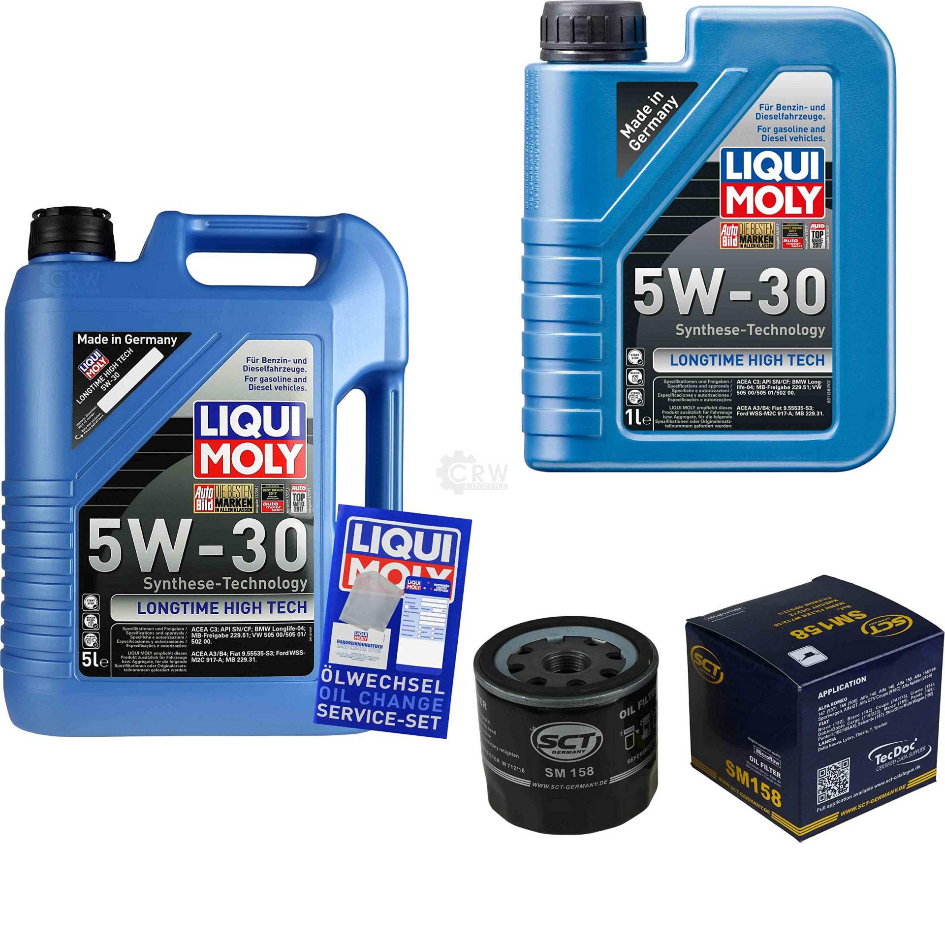 Filter Set Inspektionspaket 6 Liter Motoröl Longtime High Tech 5W-30 SCT Germany Ölfilter Filter Set Inspektionspaket 6 Liter Motoröl Longtime High Tech 5W-30 SCT Germany Ölfilter von Diederichs
