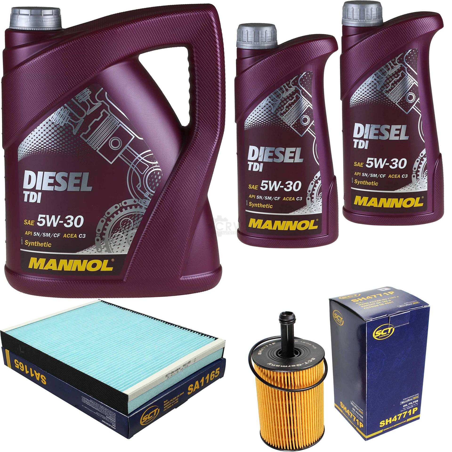 Filter Set Inspektionspaket 7 Liter MANNOL Motoröl Diesel TDI 5W-30 API SN/CF SCT Germany Innenraumfilter Ölfilter Filter Set Inspektionspaket 7 Liter MANNOL Motoröl Diesel TDI 5W-30 API SN/CF SCT Germany Innenraumfilter Ölfilter von Diederichs