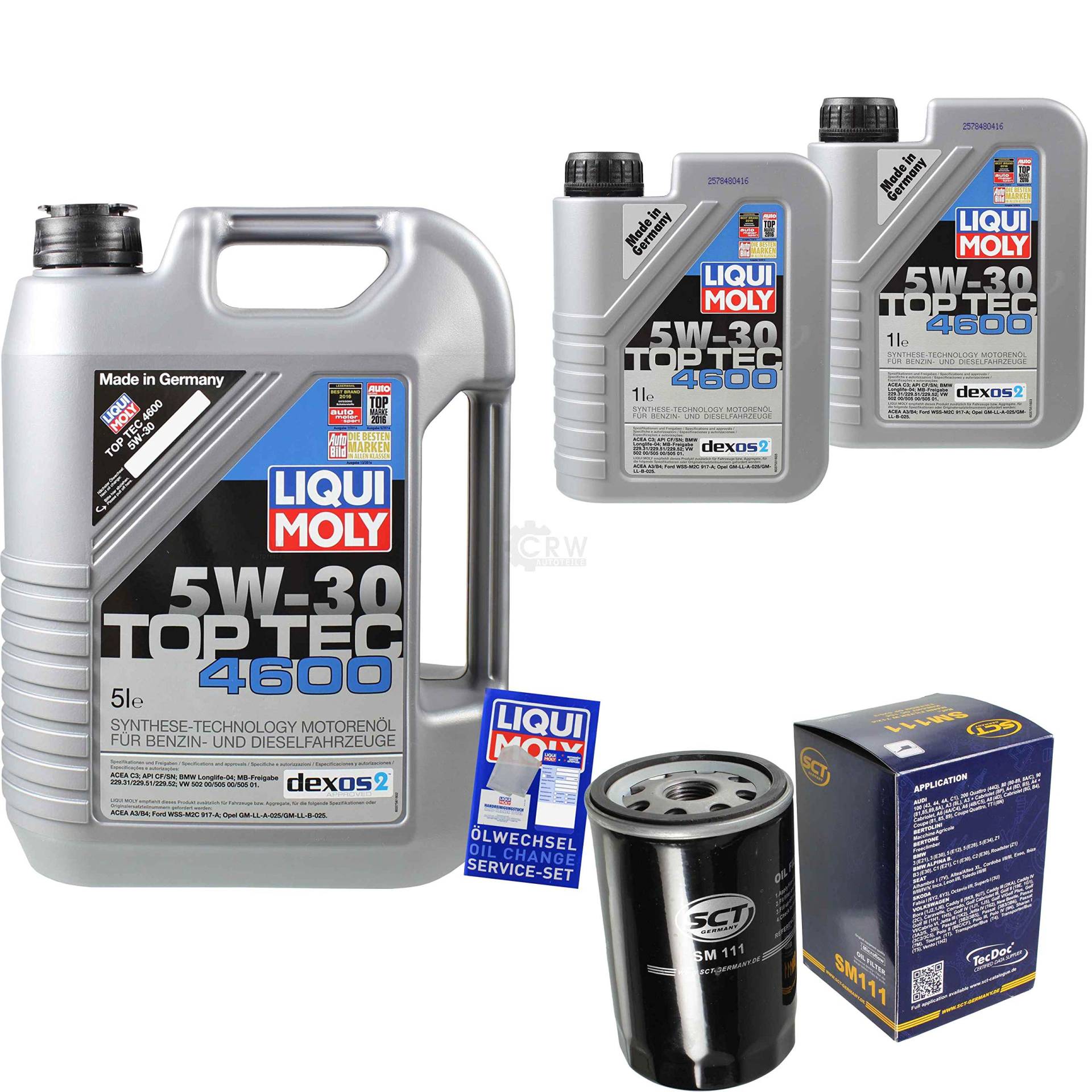 Filter Set Inspektionspaket 7 Liter Motoröl Top Tec 4600 5W-30 SCT Germany Ölfilter Filter Set Inspektionspaket 7 Liter Motoröl Top Tec 4600 5W-30 SCT Germany Ölfilter von Diederichs