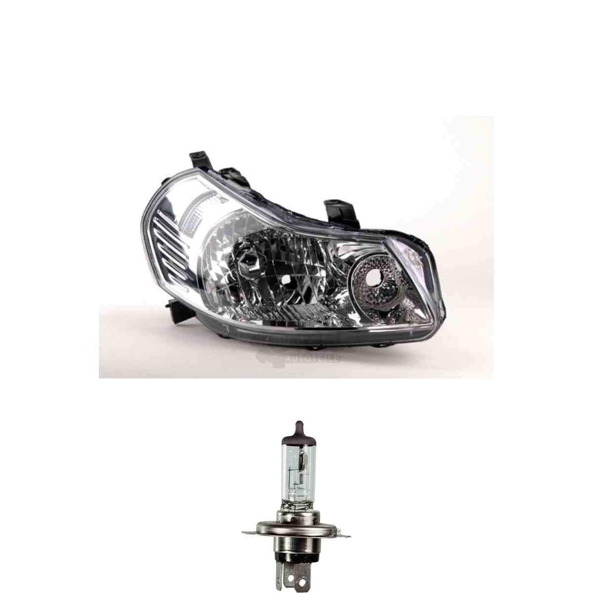Halogen Scheinwerfer rechts H4 für Sedici SX4 inklusive OSRAM Lampen ohne Lampenträger Glühlampe mit Stellmotor LWR von Diederichs