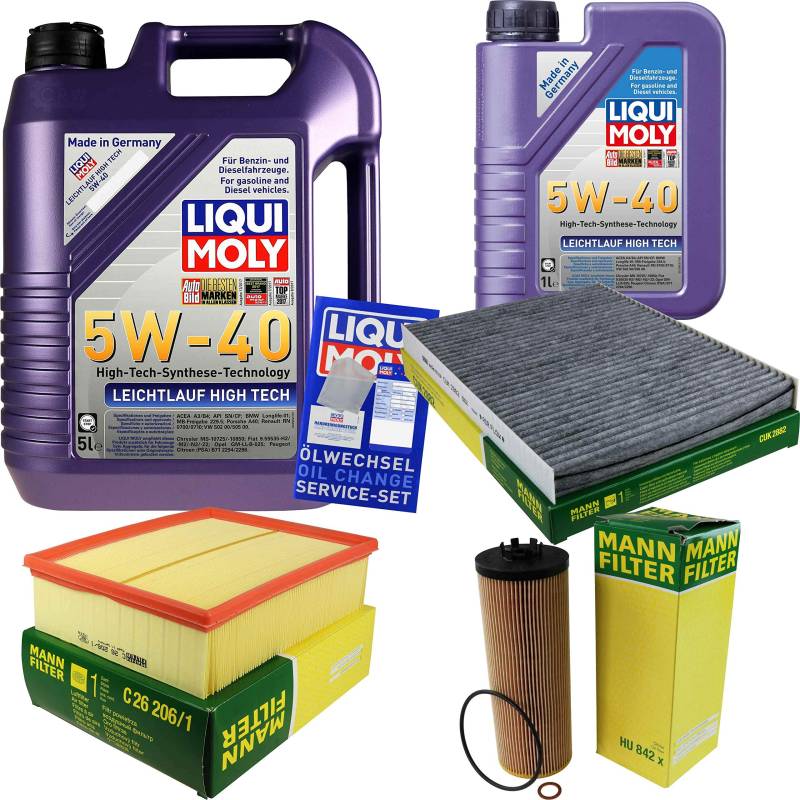 Inspektionspaket 6L LM LL High Tech 5W-40 + MANN Filterpaket Passat von Diederichs