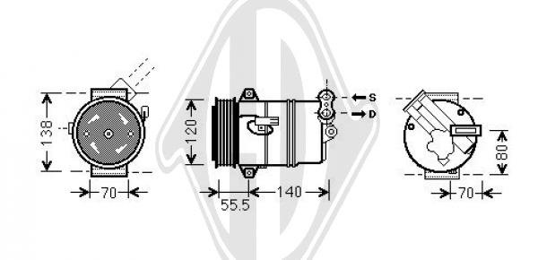 Kompressor, Klimaanlage Diederichs DCK1427 von Diederichs