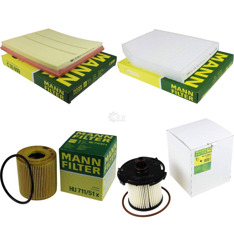 MANN-FILTER Inspektions Set Inspektionspaket Innenraumfilter Kraftstofffilter Luftfilter Ölfilter von Diederichs