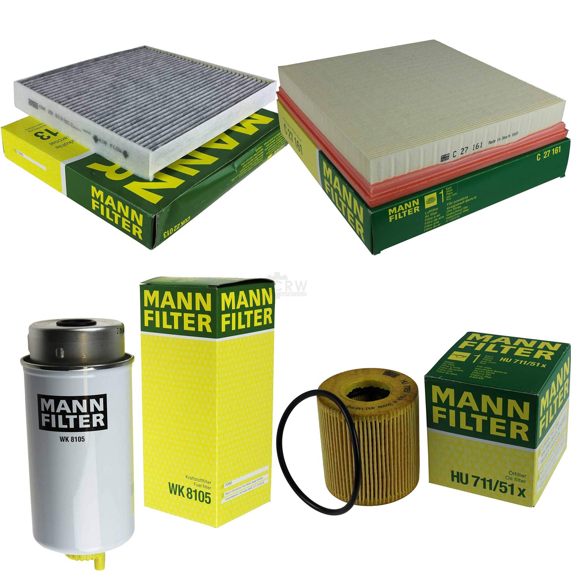 MANN-FILTER Inspektions Set Inspektionspaket Luftfilter Ölfilter Innenraumfilter Kraftstofffilter von Diederichs