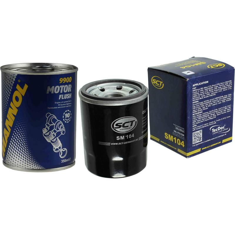 Original SCT Ölfilter SM 104 + SCT Motor Flush Motorspülung von Diederichs