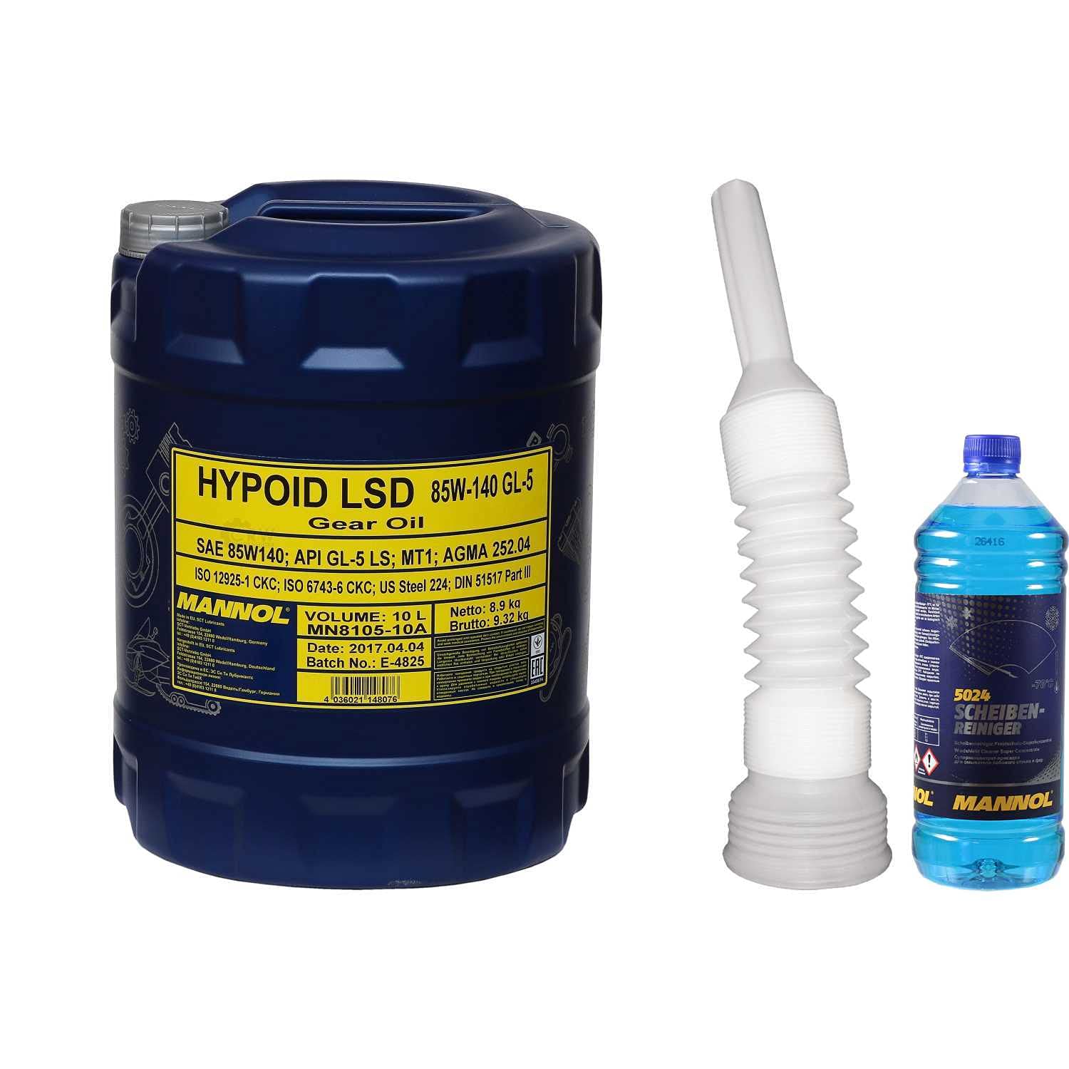 QR-Parts Set 10 Liter 85411027 CT4504 MN8105-10 5024 1 Original MANNOL Scheiben-Reiniger -70 °C Frostschutz Konzentrat Hypoid LSD 85W-140 API GL-5 LS QR-Parts Set 10 Liter 85411027 CT4504 MN8105-10 5024 1 Original MANNOL Scheiben-Reiniger -70 °C Frostschutz Konzentrat Hypoid LSD 85W-140 API GL-5 LS von Diederichs