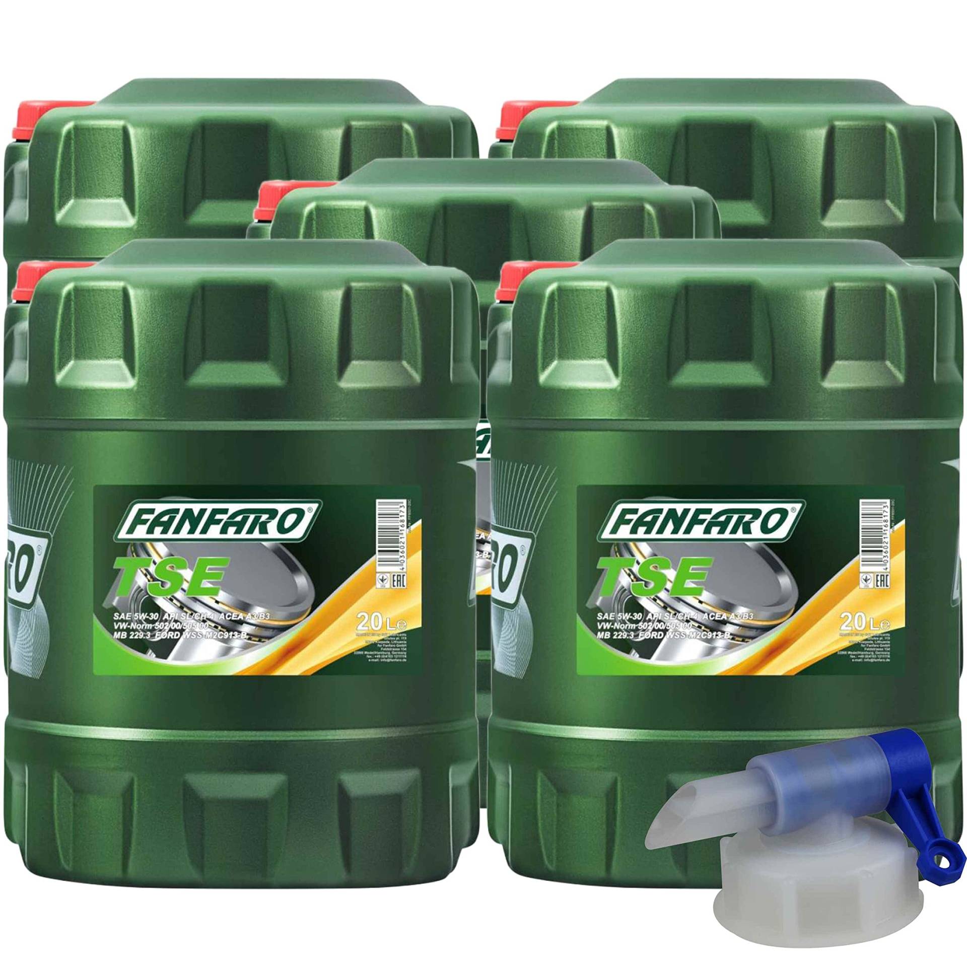 QR-Parts Set 100 Liter 85462411 FF6501-20 DIN61 20L Motoröl TSE 5W-30 Auslaufhahn von Diederichs