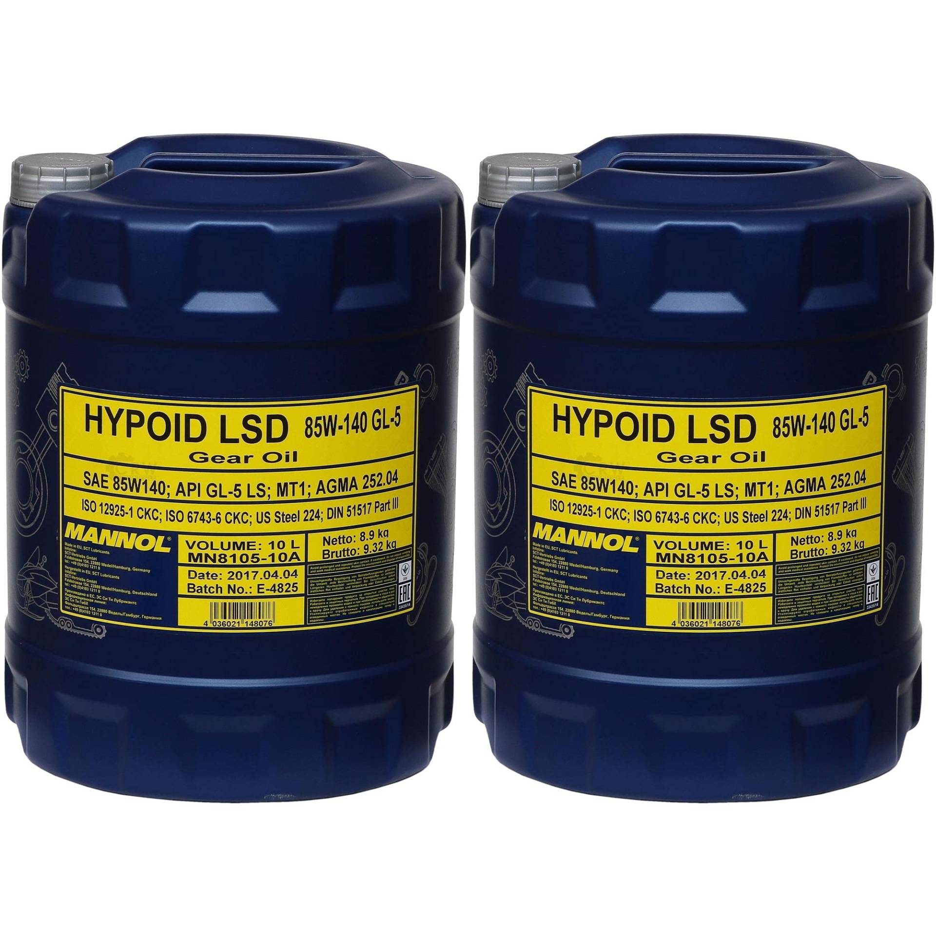 QR-Parts Set 20 Liter 85448592 MN8105-10 10 MANNOL Hypoid LSD 85W-140 API GL-5 LS QR-Parts Set 20 Liter 85448592 MN8105-10 10 MANNOL Hypoid LSD 85W-140 API GL-5 LS von Diederichs
