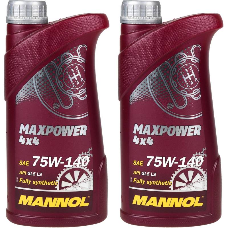 QR-Parts Set 85447381 MN8102-1 2x1 Liter Original MANNOL Getriebeöl Maxpower 4x4 75W-140 API GL 5 LS Gear Oil von Diederichs