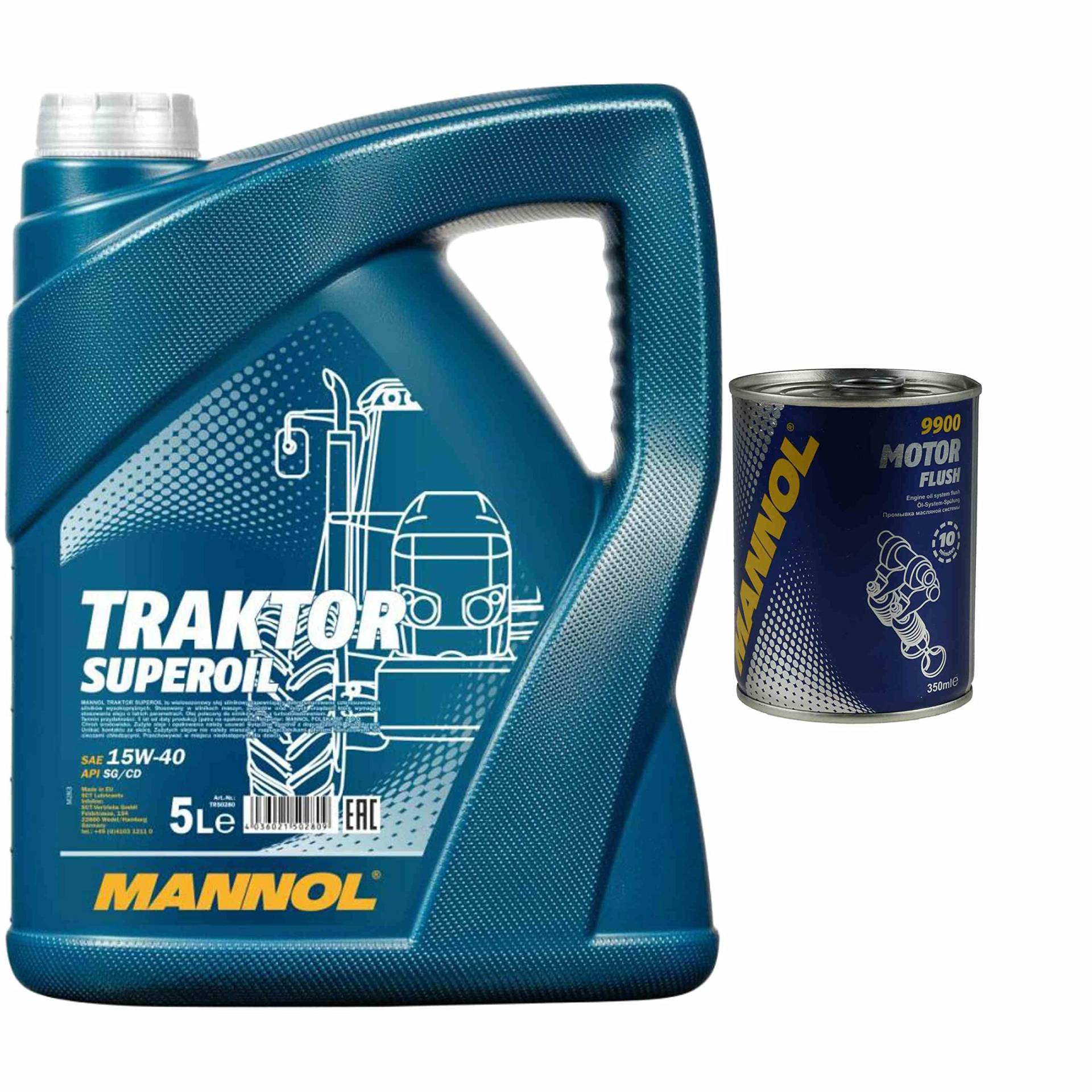 QR-Parts Set 85447794 MN7406-5 9900 5L MANNOL Motoröl Traktor Superoil API CD 15W-40 Motorspülung Motor Flush von Diederichs