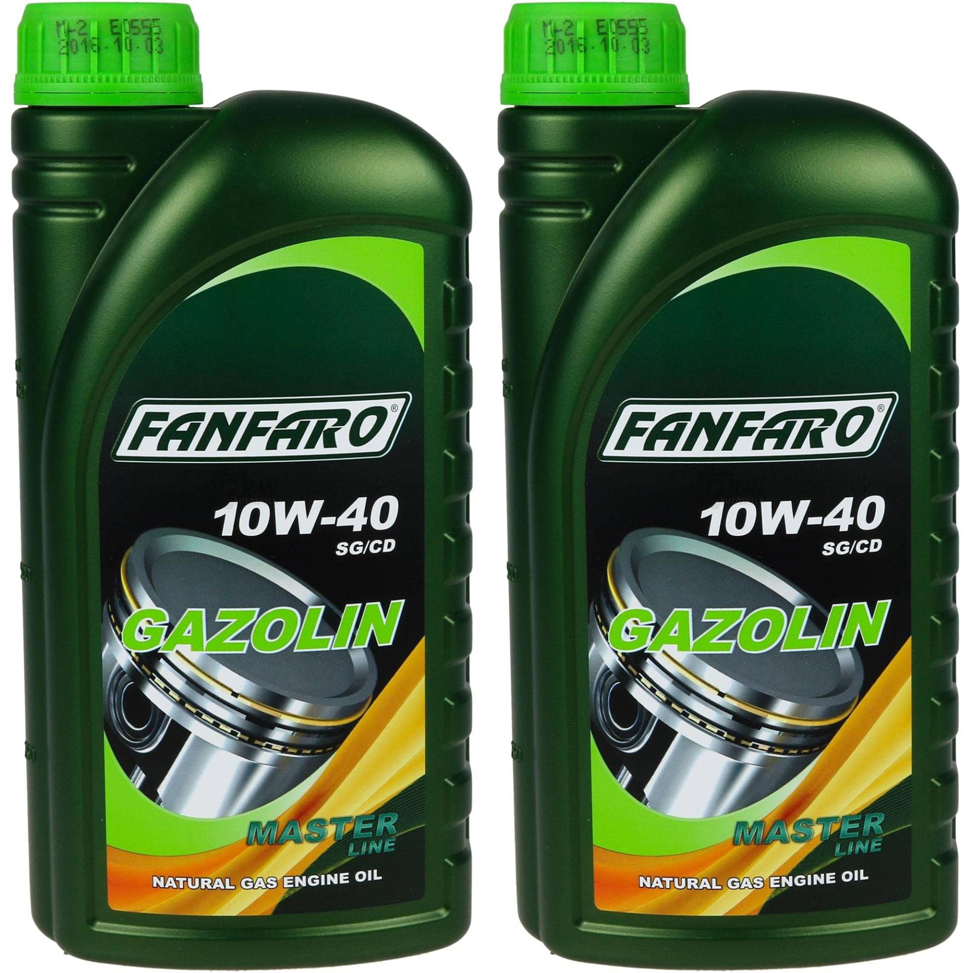 QR-Parts Set 85455106 FF6504-1 2x1 Liter Original FANFARO Motoröl GAZOLIN 10W-40 API SG/CD Engine Oil Öl von Diederichs
