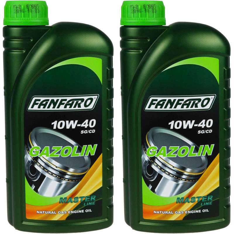 QR-Parts Set 85455106 FF6504-1 2x1 Liter Original FANFARO Motoröl GAZOLIN 10W-40 API SG/CD Engine Oil Öl von Diederichs