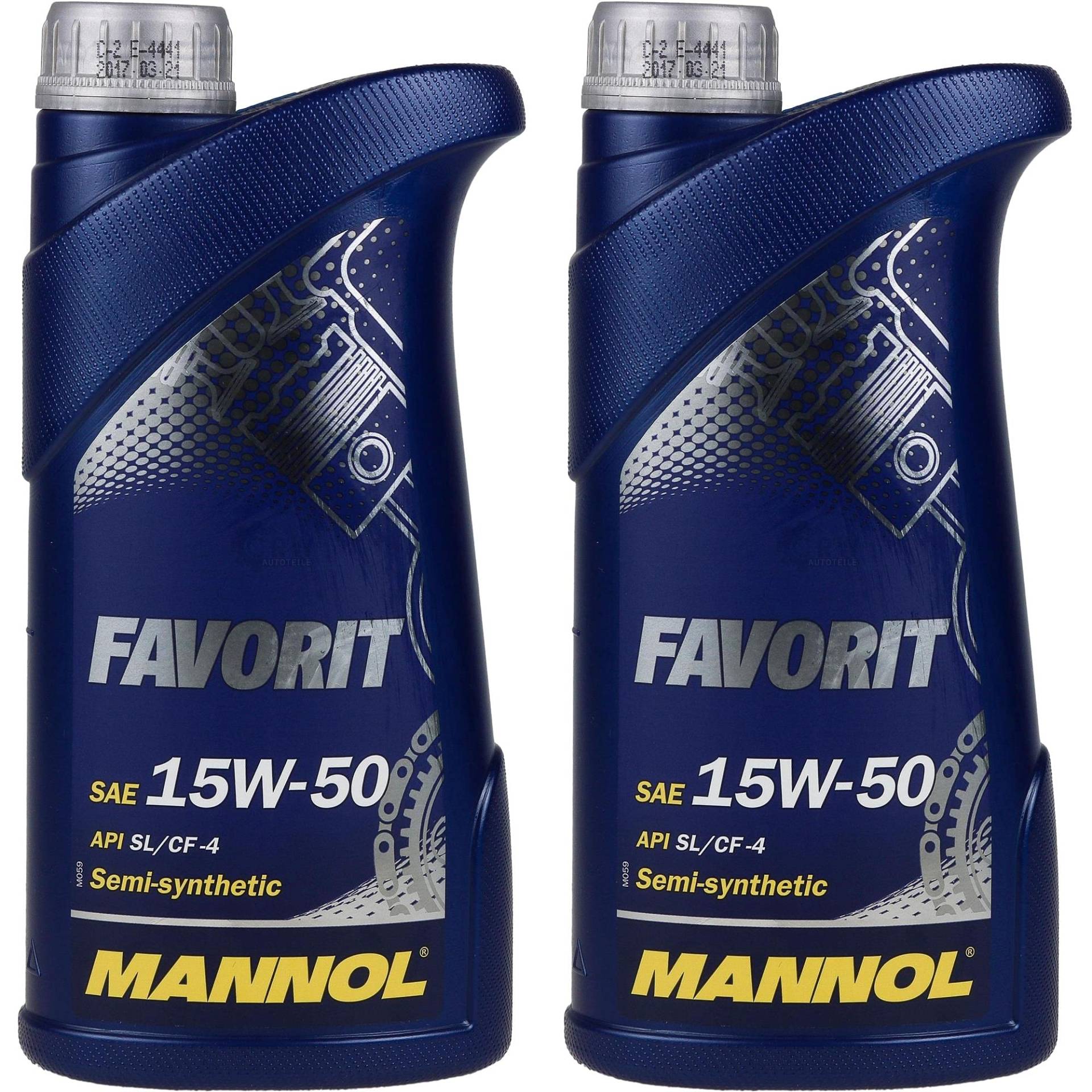 QR-Parts Set 85455242 MN7510-1 2x1 Liter Original MANNOL Motoröl Favorit 15W-50 API SL/CF/CF-4 Engine Oil Öl von Diederichs
