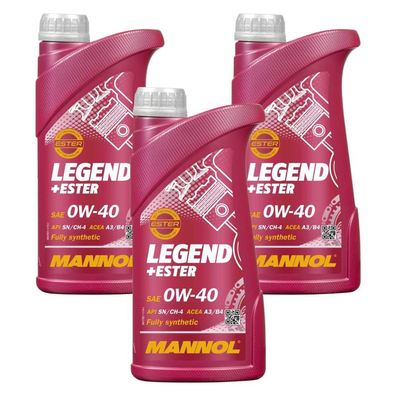 QR-Parts Set 85459562 MN7901-1 3x1 Liter Orignal MANNOL Motoröl SAE 0W-40 LEGEND+ESTER Engine Oil Öl von Diederichs