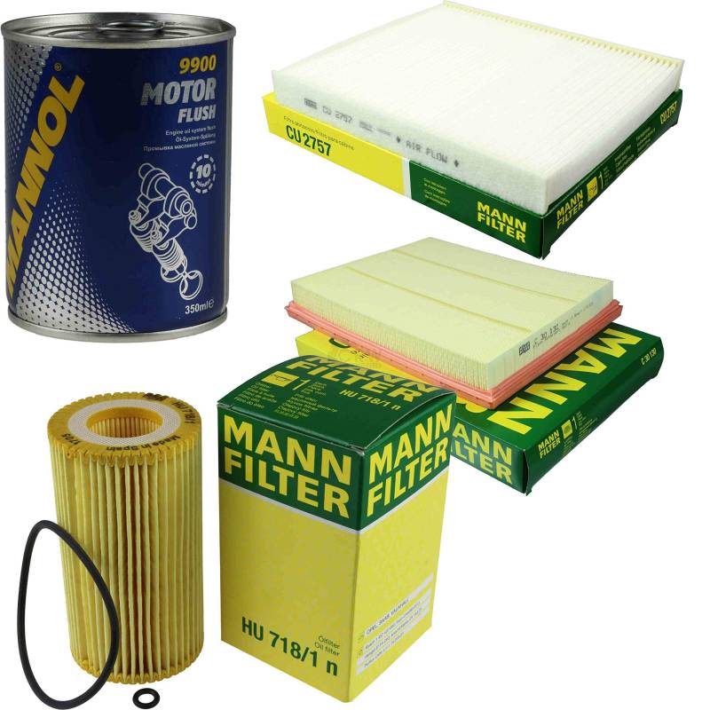 QR-Parts Set 85504811 C 30 130 HU 718/1 n CU 2757 9900 Original MANN-Filter Inspektionspaket SCT Motor Flush Motorspülung 11580945 von Diederichs