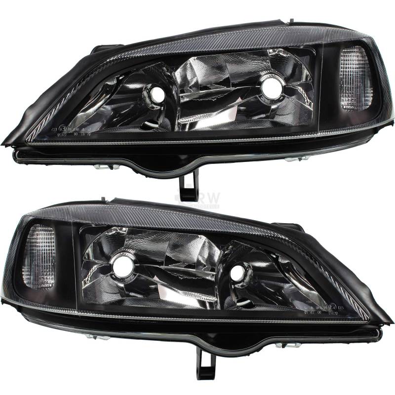 Scheinwerfer Set Satz schwarz Opel Astra G Bj. 98-09 H7/HB3 für elektr. LWR von Diederichs