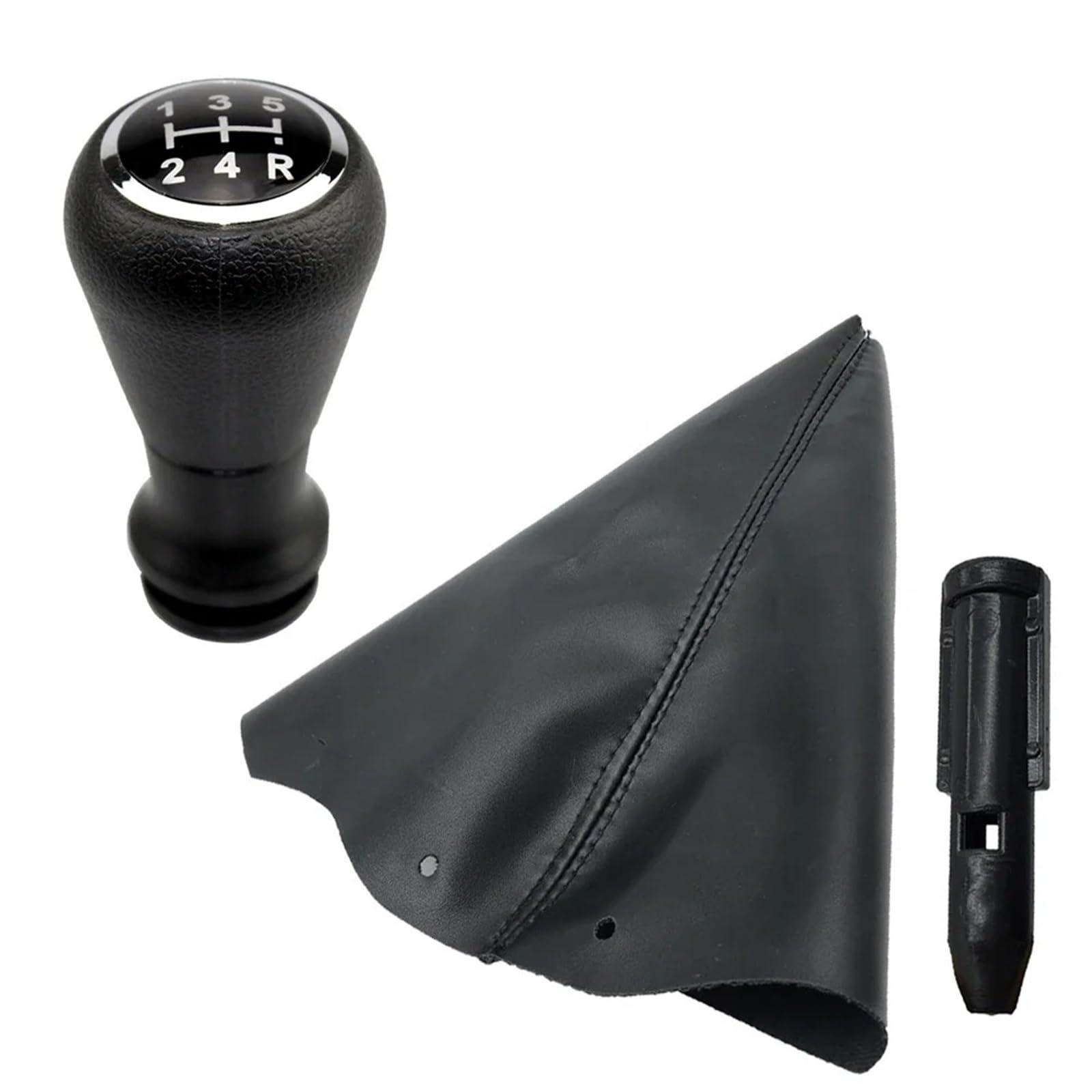 Auto Schaltknüppel Für Peugeot 106 107 205 206 207 306 Für Partner C1 Für C4 Für C3 Picasso 5-Gang-Schalthebel-Wechselstock-Zubehör Schaltknauf(Black Set) von Difmqf