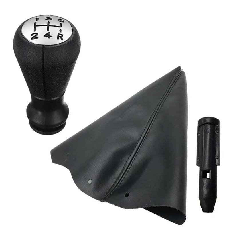 Auto Schaltknüppel Für Peugeot 106 107 205 206 207 306 Für Partner C1 Für C4 Für C3 Picasso 5-Gang-Schalthebel-Wechselstock-Zubehör Schaltknauf(Chrome Set) von Difmqf