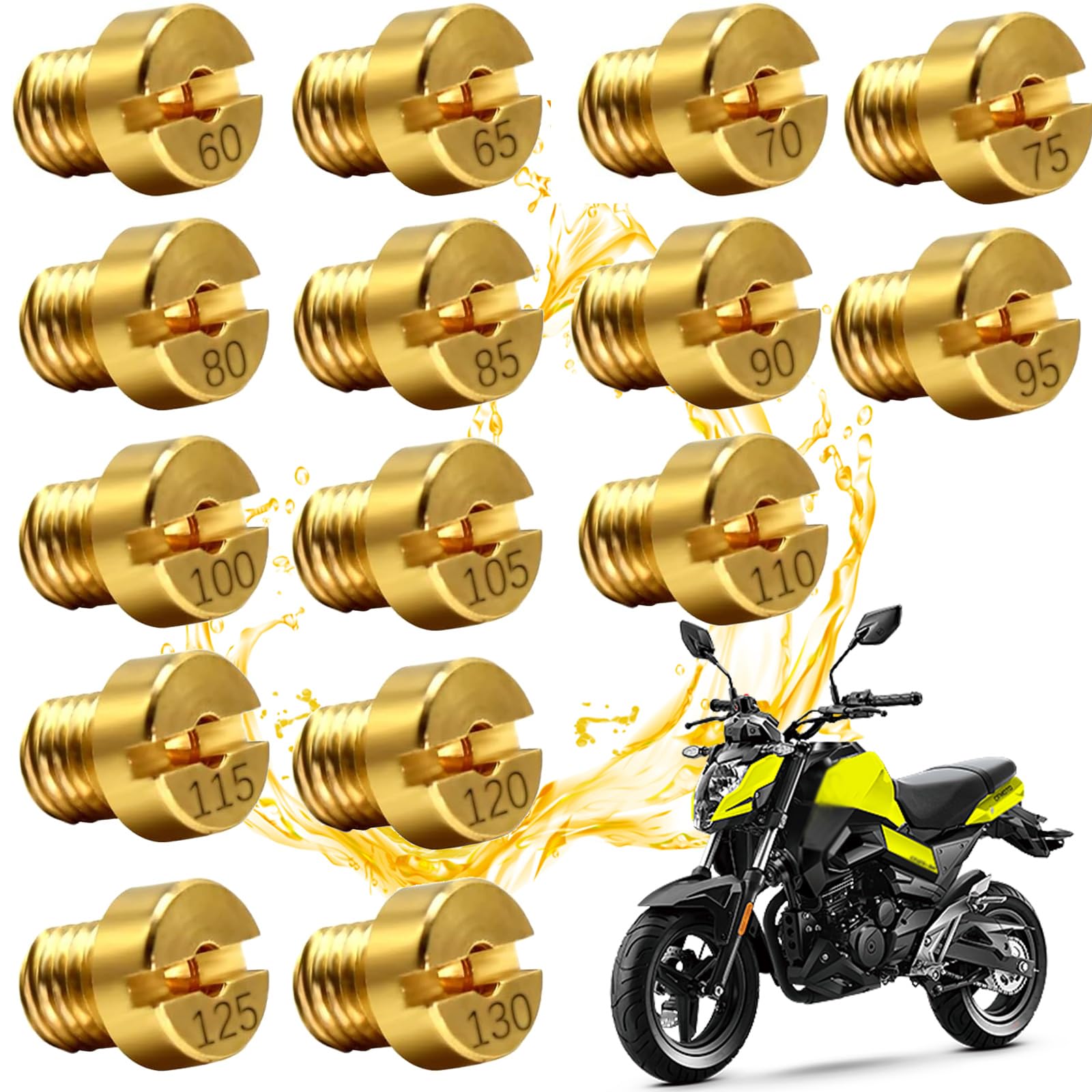 15 Stück Vergaser Düsen m6, M6 Vergaser Düse Hauptdüsenset Satz, Bing Vergaser Düsen m6, Für 12-17,5mm Dellorto Vergaser, Für Motorrad(60, 65, 70, 75, 80, 85, 90, 95, 100, 105, 110, 115, 120,125,130) 15 Stück Vergaser Düsen m6, M6 Vergaser Düse Hauptdüsenset Satz, Bing Vergaser Düsen m6, Für 12-17,5mm Dellorto Vergaser, Für Motorrad(60, 65, 70, 75, 80, 85, 90, 95, 100, 105, 110, 115, 120,125,130) von Dilightnews