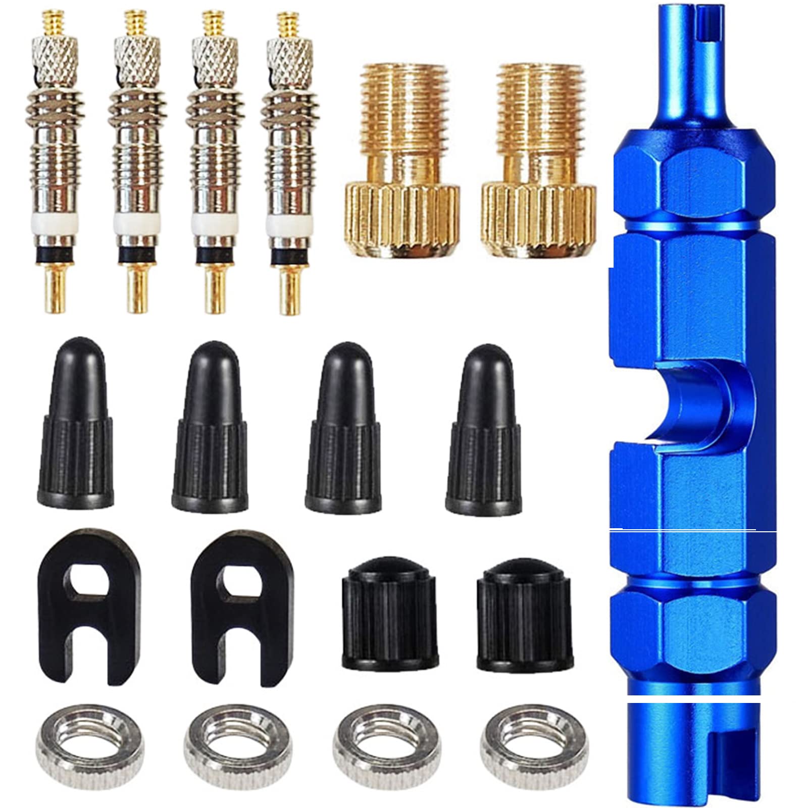 19 Stücke Französisches Presta, Ventil Sclaverand Fahrrad, Ventile Ersatz Set, Französisch Fahrradventil Adapter Set, SV Adapter Fahrradpumpe Adapter Aufsatz Ventileinsatz Werkzeug Set 19 Stücke Französisches Presta, Ventil Sclaverand Fahrrad, Ventile Ersatz Set, Französisch Fahrradventil Adapter Set, SV Adapter Fahrradpumpe Adapter Aufsatz Ventileinsatz Werkzeug Set von Dilightnews