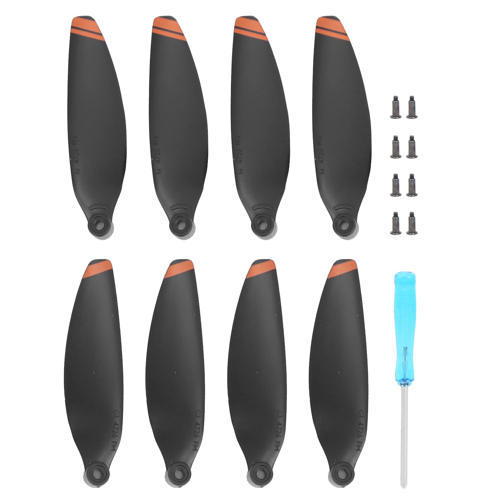 2 Paar Drone Propeller, PC Drone Propeller Set Drohnenzubehör Kompatibel mit DJI Mavic Mini 2(Orange) von Dilwe