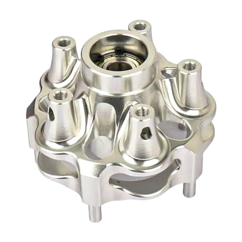 DimyFew Vorderscheibenbremsrad -Trag -Baugruppe CNC Aluminiumlegierung Scooter tragbarer Ersatzteil -Vorderrad -Nabe, Silber von DimyFew