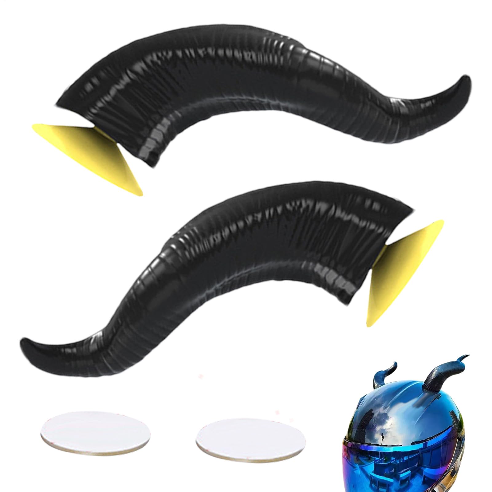 Helm Devil Horn Dekoration - Buntes Saugnapfbecher -Aufkleber, lustiges Cosplay -Accessoire | Flexibler Gummi-Add-On, Motorradfahrer-Topper, abnehmbares Helm-Ornament-Stück für Kostümbiker-Displayanla Helm Devil Horn Dekoration - Buntes Saugnapfbecher -Aufkleber, lustiges Cosplay -Accessoire | Flexibler Gummi-Add-On, Motorradfahrer-Topper, abnehmbares Helm-Ornament-Stück für Kostümbiker-Displayanla von Dinchaakuarry