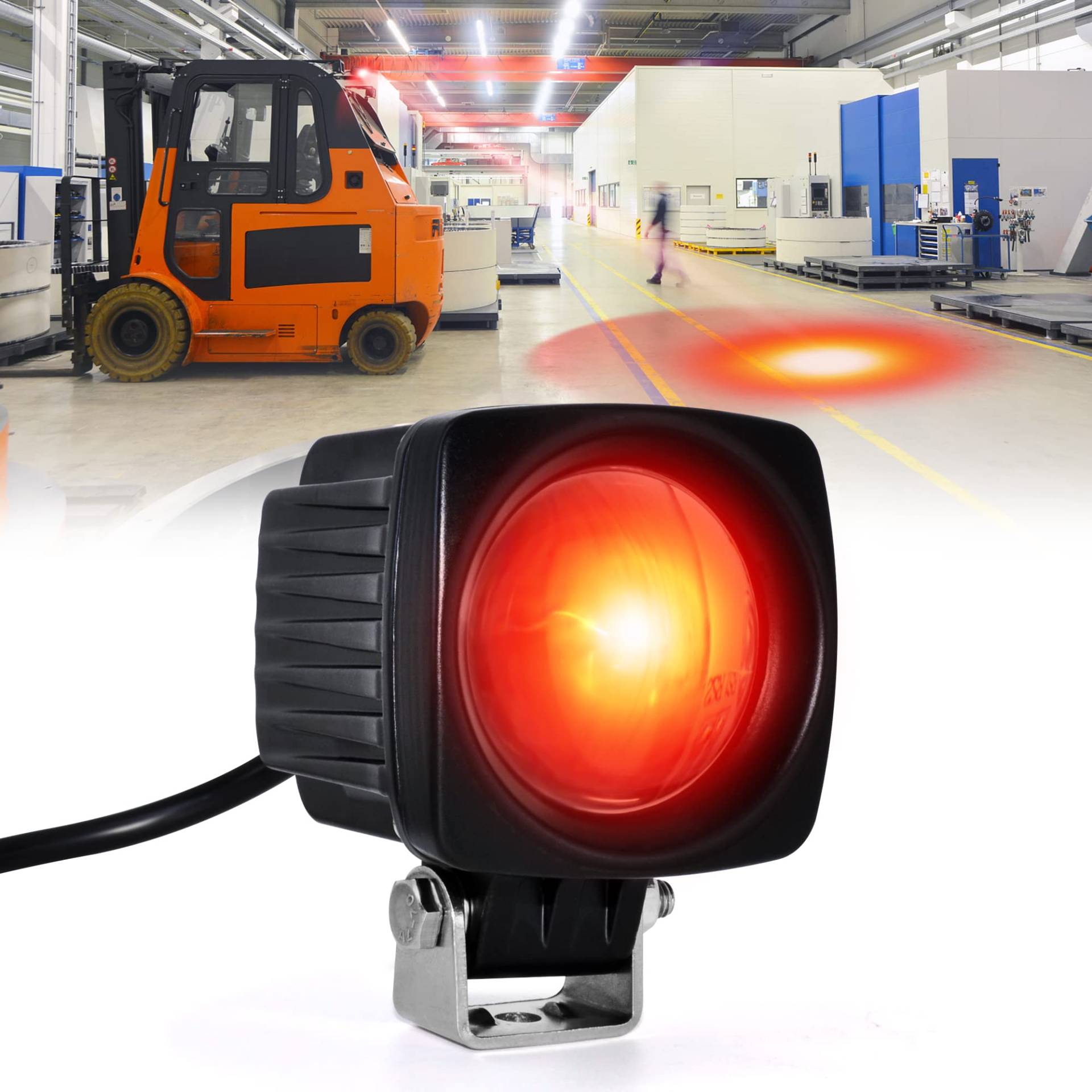Dinfu 10W Led rot Gabelstapler Licht Warenhaus Sicherheitswarnleuchte 12-100V von Dinfu